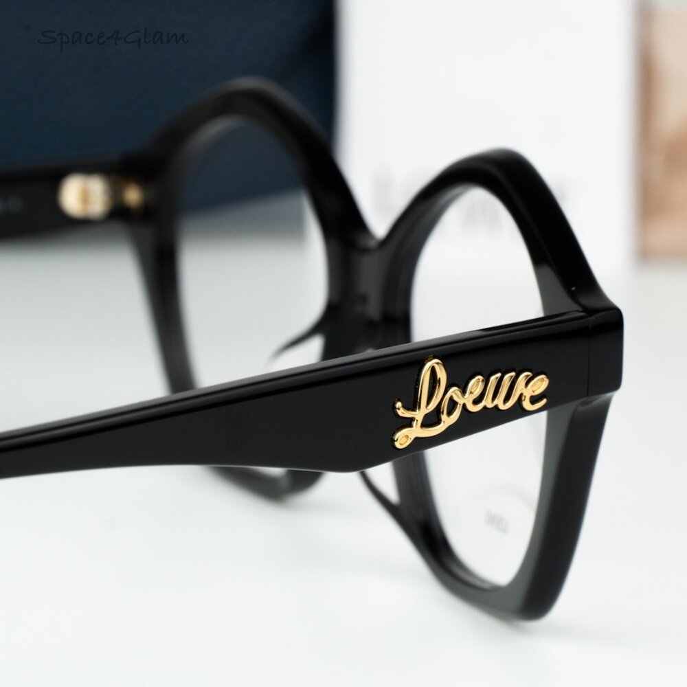 Loewe Men Eyeglasses Black Demo Round LW50053F CURVY 001 NEW AUTHENTIC - Picture 4 of 7